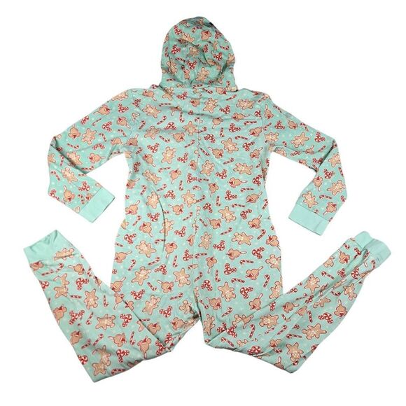 Mickey Holiday Treats One Piece Pajamas Adult M Hooded W Ears Sleepwear - Picture 2 of 6